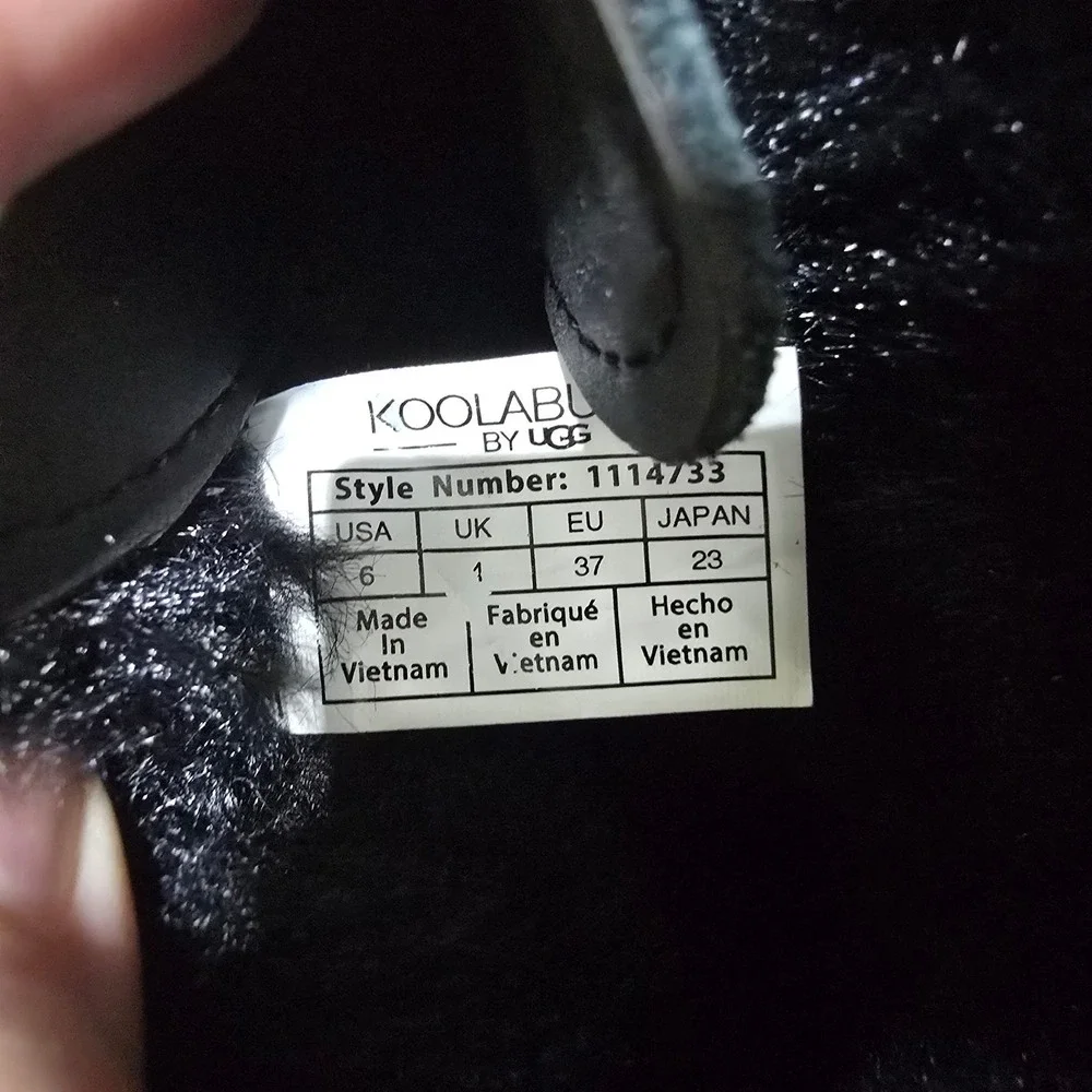 Koolaburra by UGG Tynlee Mini Boot Women Size 6 Black Faux Fur Platform
